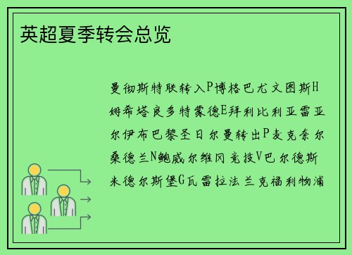 英超夏季转会总览